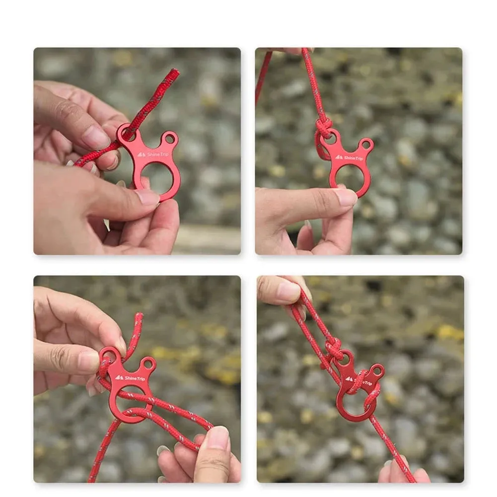 10 Pcs Aluminum Alloy Tent Rope Buckle Set