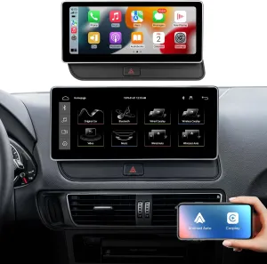 10.25 inch Touch Screen Wireless Carplay Android Auto Interface for Audi Q5 SQ5 (2009-2017) with Multimedia(3GMMI) System Car Radio Stereo AHD Camera USB Video Bluetooth mirroring