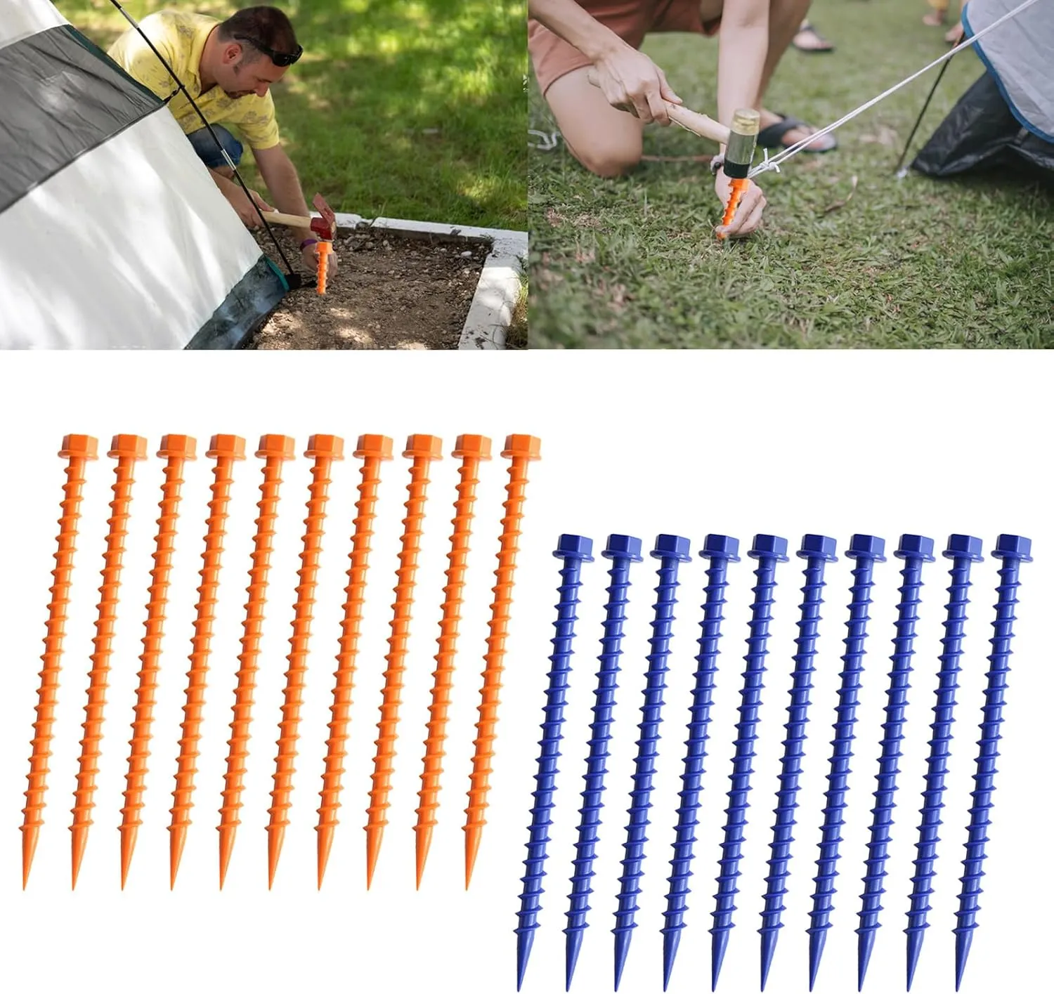10Pcs Screw Tent Pegs for Fixing Camping Tent Rain Tarps Outdoor Camping Tent Stake Tent Nails