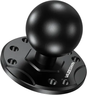 1.5" Ball Mount with Aluminum Alloy Round Plate, Universal Electronic Device Mounting Base with AMPS Holes for Garmin, Lowrance, Humminbird, for RAM Mounts, Scotty C Size Double Socket Arms