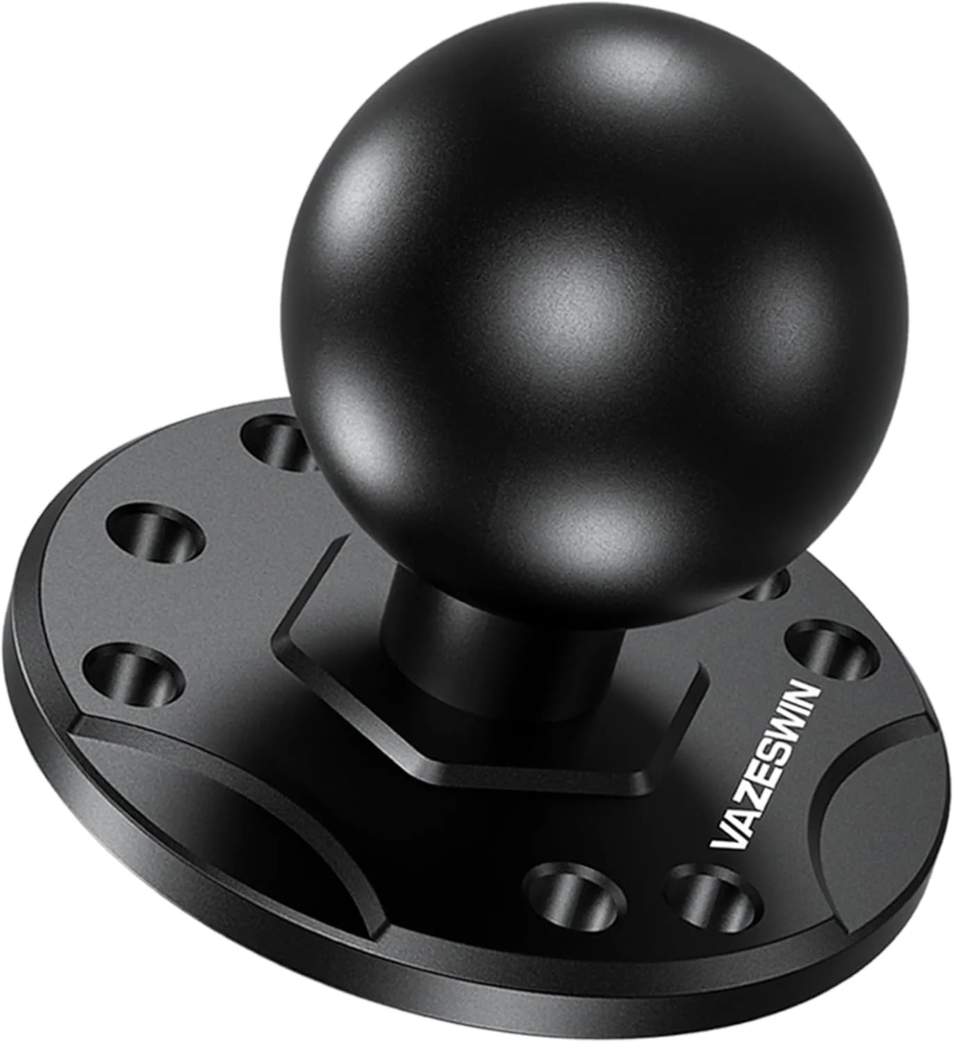 1.5" Ball Mount with Aluminum Alloy Round Plate, Universal Electronic Device Mounting Base with AMPS Holes for Garmin, Lowrance, Humminbird, for RAM Mounts, Scotty C Size Double Socket Arms