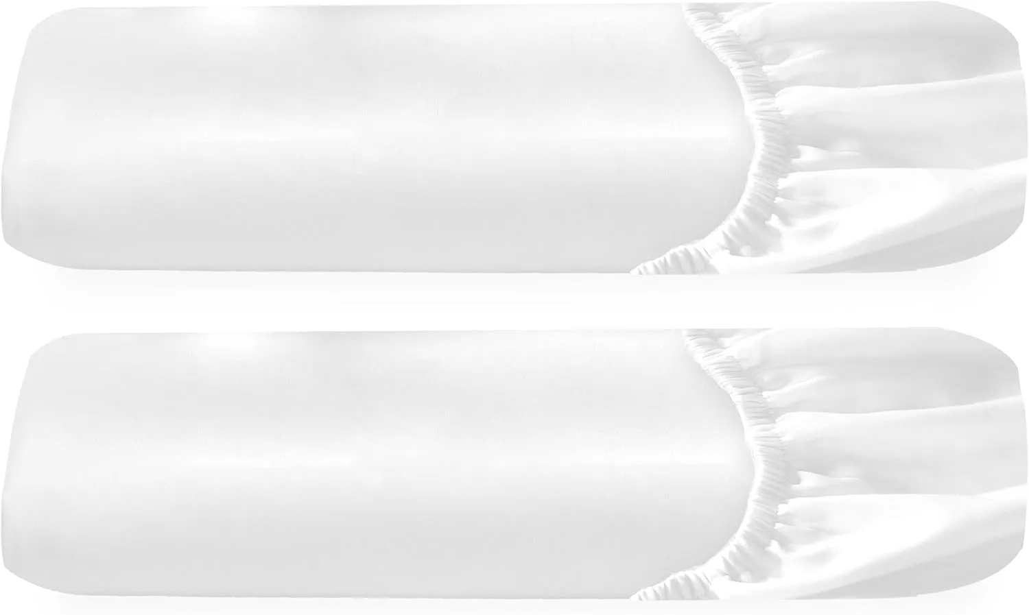 2-Pack 100% Organic Cotton Fitted Sheets Queen Size Percale Only, Soft, Crisp & Cooling, Lightweight, Snug-Fit, 2X Queen Deep Pocket Fitted Sheet Only - White