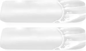 2-Pack 100% Organic Cotton Fitted Sheets Queen Size Percale Only, Soft, Crisp & Cooling, Lightweight, Snug-Fit, 2X Queen Deep Pocket Fitted Sheet Only - White