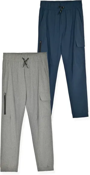 2 Pack Boys Jogger Pants Lightweight Hybrid Skateboard Pants for Boy