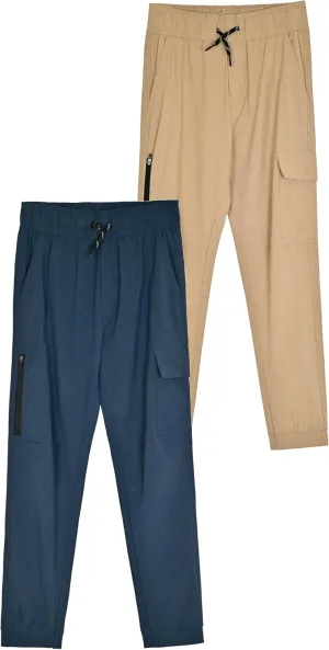 2 Pack Boys Jogger Pants Lightweight Hybrid Skateboard Pants for Boy