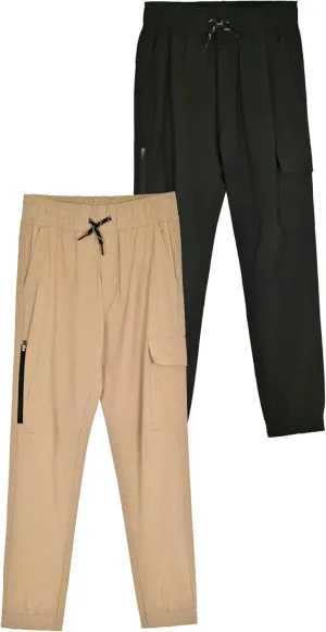 2 Pack Boys Jogger Pants Lightweight Hybrid Skateboard Pants for Boy