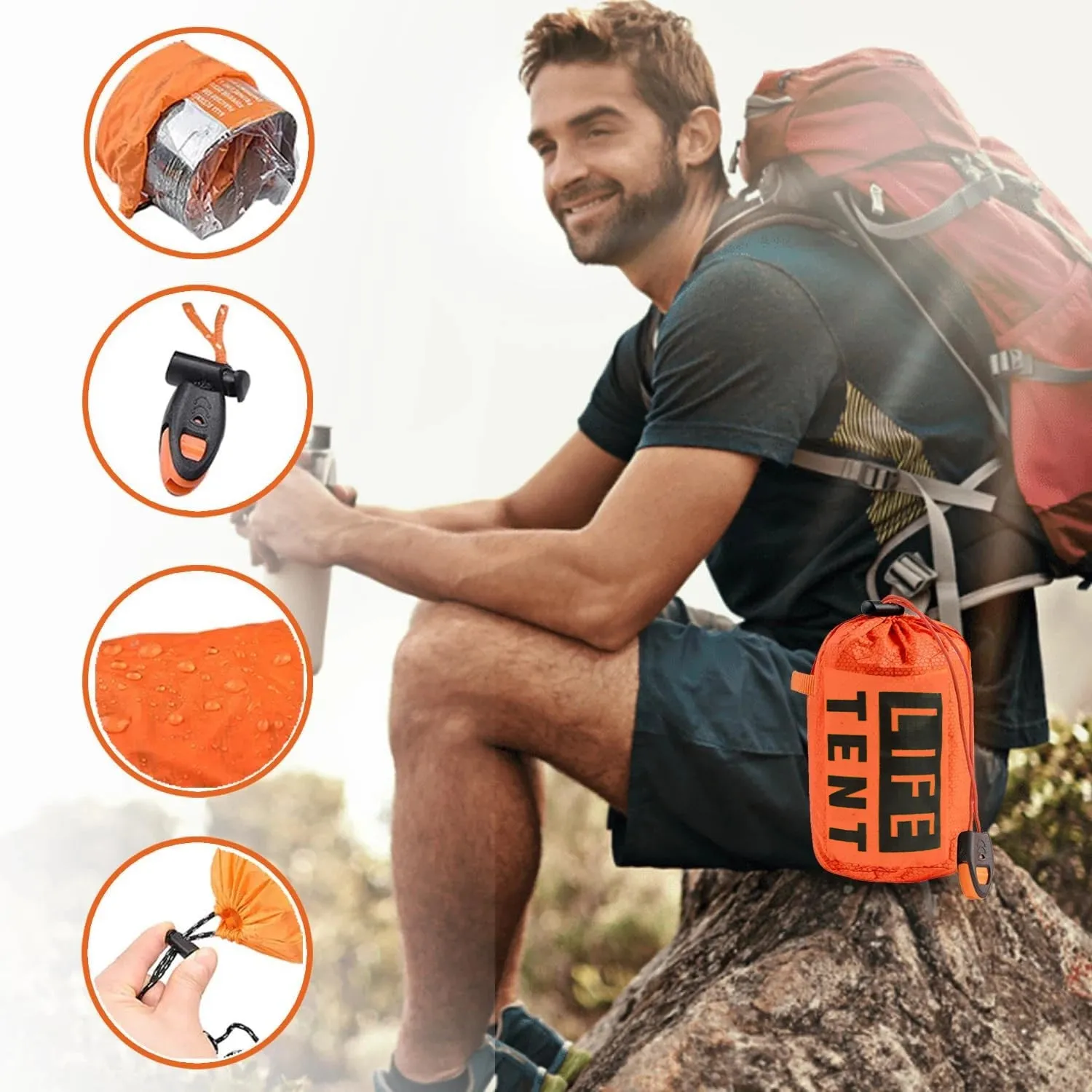 2-Person Waterproof Emergency Survival Tent for Camping and Disaster Relief