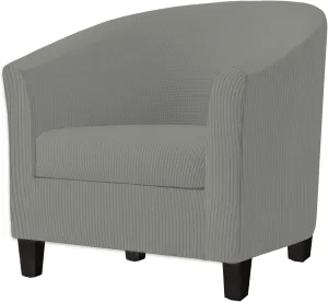 2 Piece Tub Chair Covers with Cushion Cover, Stretch Jacquard Furniture Cover,Armchair Protector Slipcover Removable Machine Washable (Light Gray)