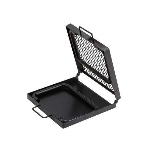22.4" Folding Campfire Grill Portable Heavy Duty Steel Mesh Grate