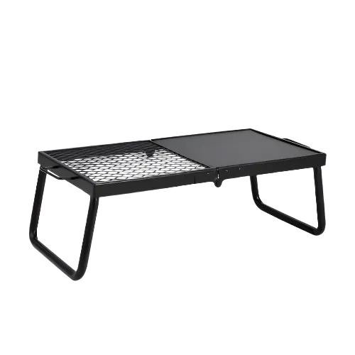 22.4" Folding Campfire Grill Portable Heavy Duty Steel Mesh Grate
