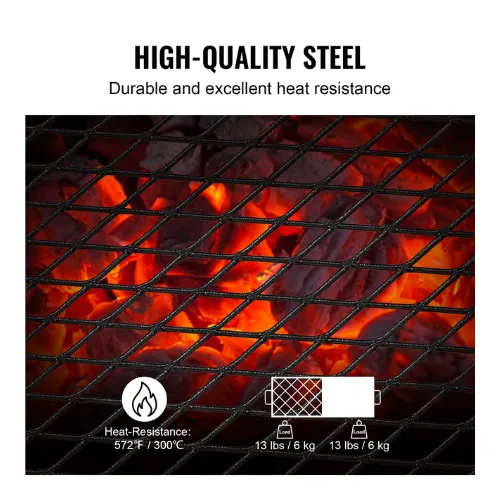 22.4" Folding Campfire Grill Portable Heavy Duty Steel Mesh Grate