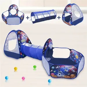 3-in-1 Children's Indoor /Outdoor Adventure Playhouse Set Space Theme