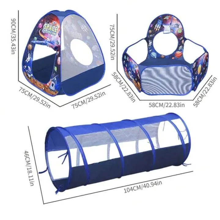 3-in-1 Children's Indoor /Outdoor Adventure Playhouse Set Space Theme