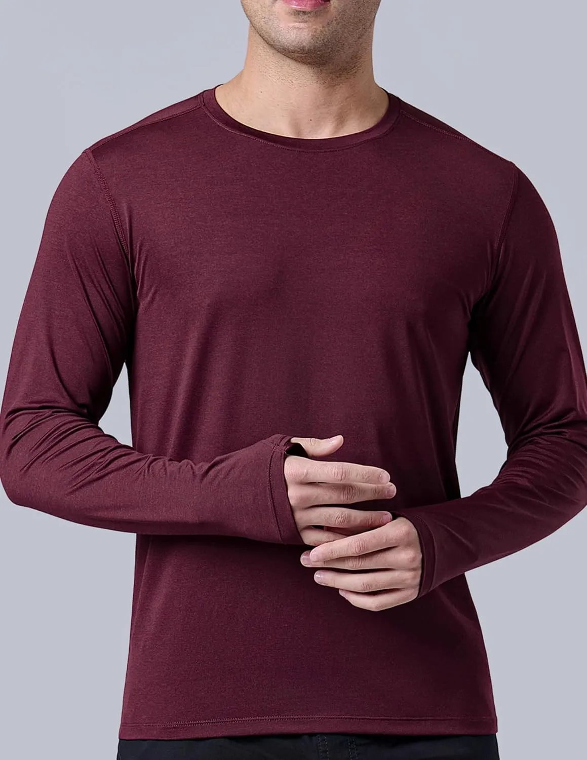 3 Pack: Men's Dry Fit Long Sleeve T Shirts, Lightweight Athletic Performance Tops with Thumb Holes Hiking