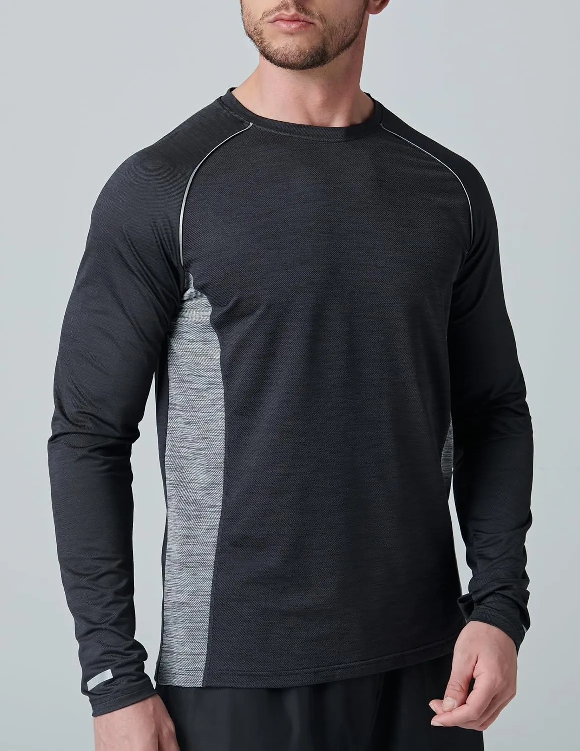 3 Pack: Men's Dry Fit Long Sleeve T Shirts, Lightweight Athletic Performance Tops with Thumb Holes Hiking