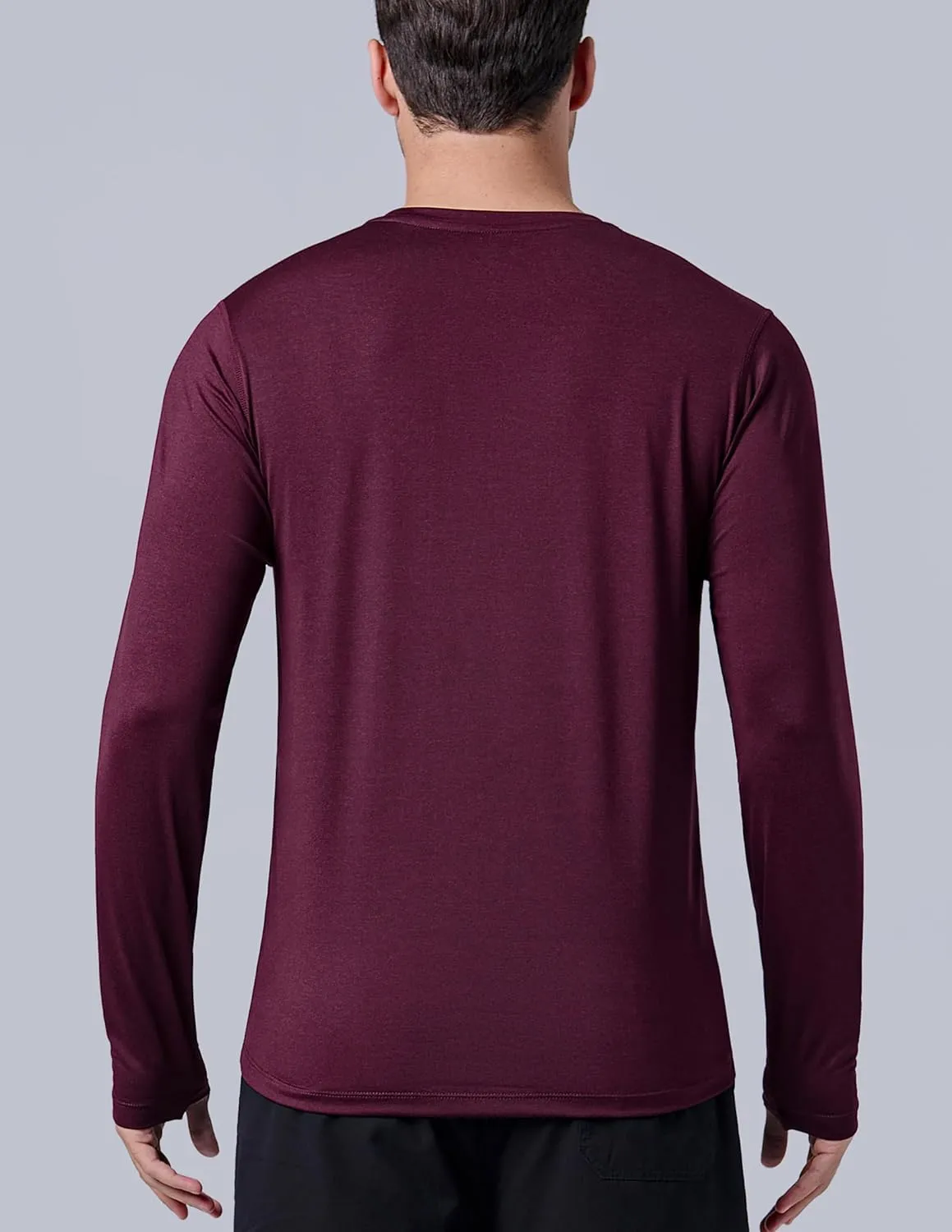 3 Pack: Men's Dry Fit Long Sleeve T Shirts, Lightweight Athletic Performance Tops with Thumb Holes Hiking