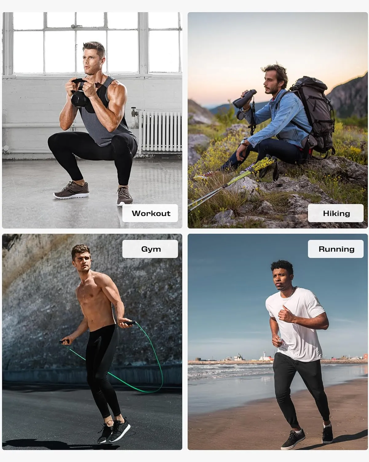 3 Pack Sweatpants for Men Athletic Gym Workout Mens Joggers with Zipper Pockets Active Running Pants