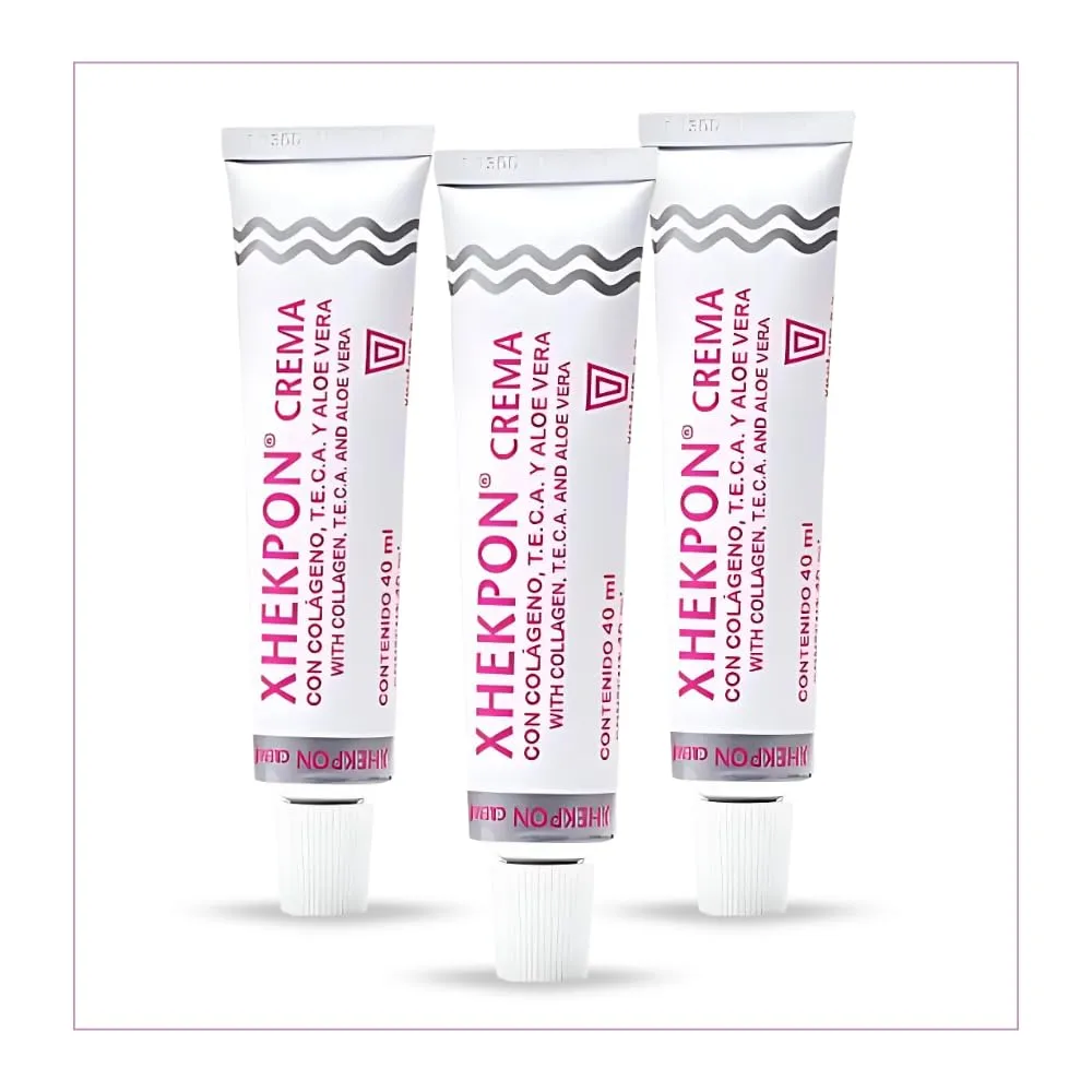 3-PACK Xhekpon Cream for Face, Neck and Cleavage Skincare - Cream with Hydrolized Collagen and Aloe Vera/Anti-aing cream 40ML - Favours skin moisturization, protection and regeneration.