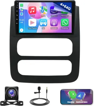【4 64G】 Android 13 Radio for Dodge Ram 2003 2004 2005,9" Touch Screen GPS Head Units with Carplay Android Auto Bluetooth Mirror Link/WiFi EQ DSP FM/RDS SWC USB Cam&MIC