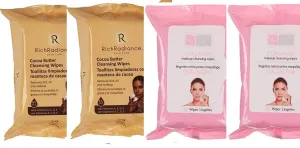 4 Pack Rich Radiance(2 Cocoa Butter 2 Collagen Makeup Cleansing Wipes)30 ct each