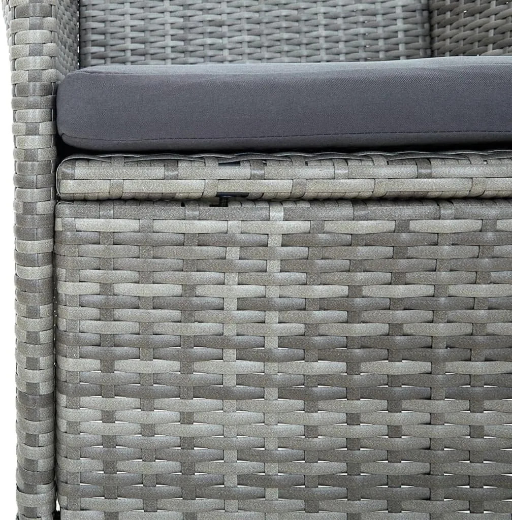 4-Piece Gray Poly Rattan Patio Dining Chairs with Cushions, Outdoor Furniture Set for Garden, Poolside, Backyard, Ergonomic Design & Lightweight Steel Frame