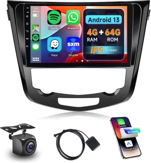 4G 64G Car Radio Carplay for Nissan Rogue 2014-2018 X-Trail Qashqai, Rimoody Car Stereo Android 10.1 Inch Touch Screen Android Auto GPS Navigation Bluetooth FM EQ WiFi Backup Camera