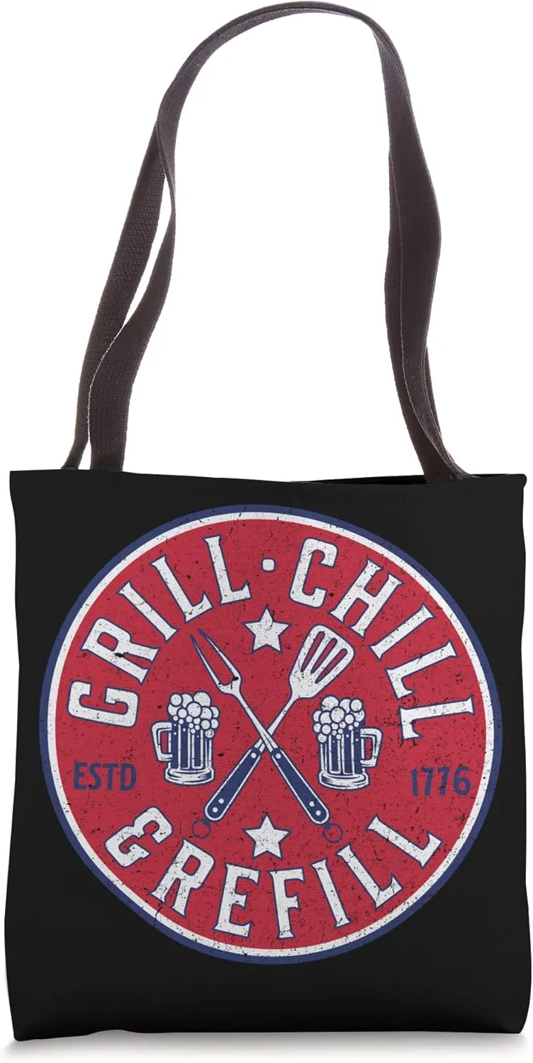 4th Of July Beer American Flag Grill Chill Refill BBQ Tote Bag