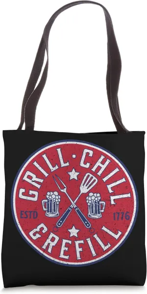 4th Of July Beer American Flag Grill Chill Refill BBQ Tote Bag