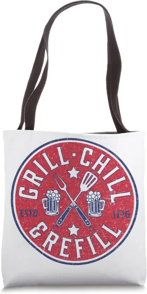 4th Of July Beer American Flag Grill Chill Refill BBQ Tote Bag