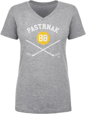 500 LEVEL David Pastrnak Women's V-Neck T-Shirt - David Pastrnak Boston Sticks