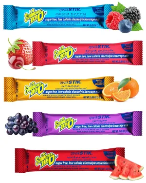 500-Pack Electrolyte Powder Packets by Sqwincher ZERO Qwik Stik- Sugar-Free Drink Mix, Assorted Flavors, 500-Pack - Hydration Packets with Multi-Flavor