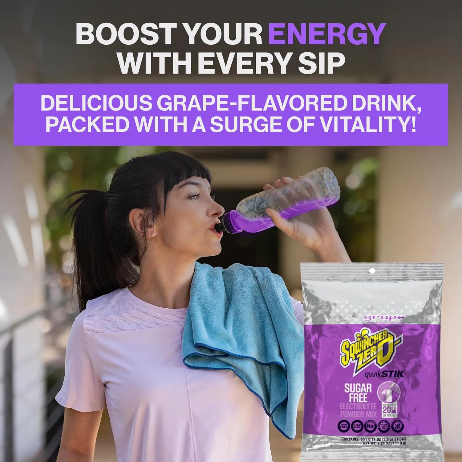 500-Pack Electrolyte Powder Packets by Sqwincher ZERO Qwik Stik- Sugar-Free Drink Mix, Assorted Flavors, 500-Pack - Hydration Packets with Multi-Flavor