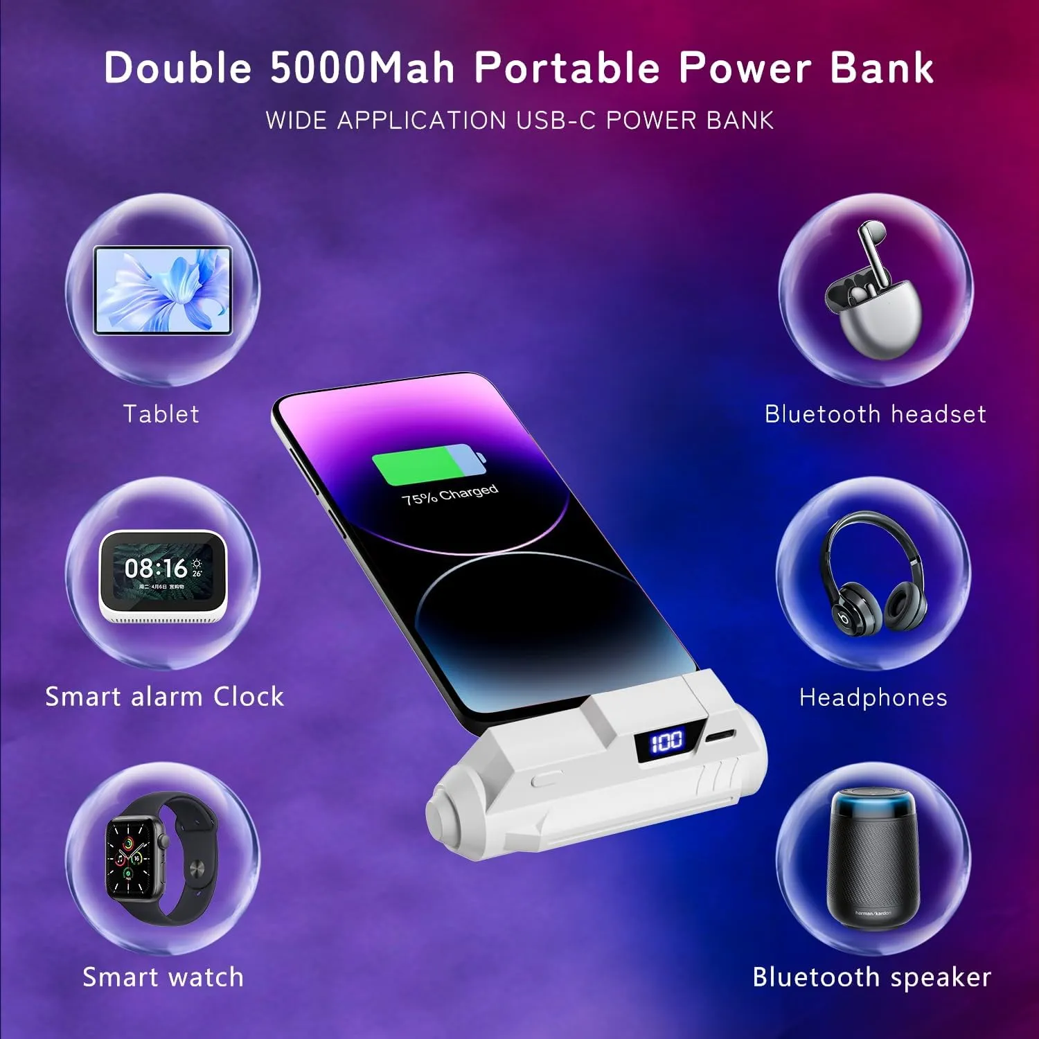 5000mAh Battery Pack for Meta Quest 2/3/3S With LCD Display, Fast 18W 9V/2A Head Strap Battery Charger for Quest 3S/3/2 Accessories -Lightweight & Rechargeble Extended Battery Extra VR Playtime