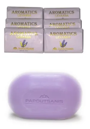 6-pack - Greek Soap - Papoutsanis Aromatics - Lavender - 125 Gr Bar