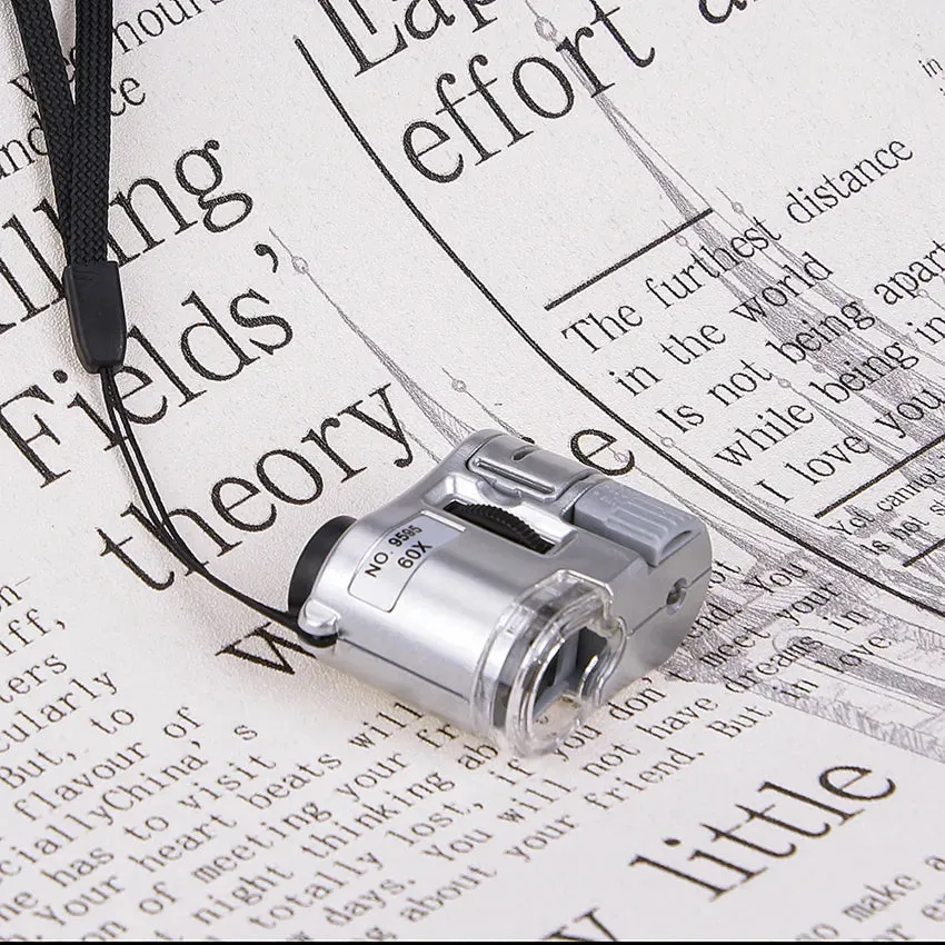 60X Handheld Magnifying Glass Mini Pocket Microscope
