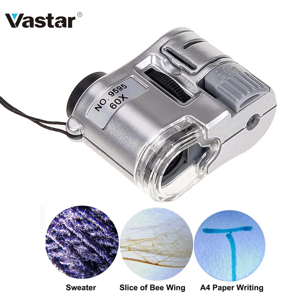 60X Handheld Magnifying Glass Mini Pocket Microscope