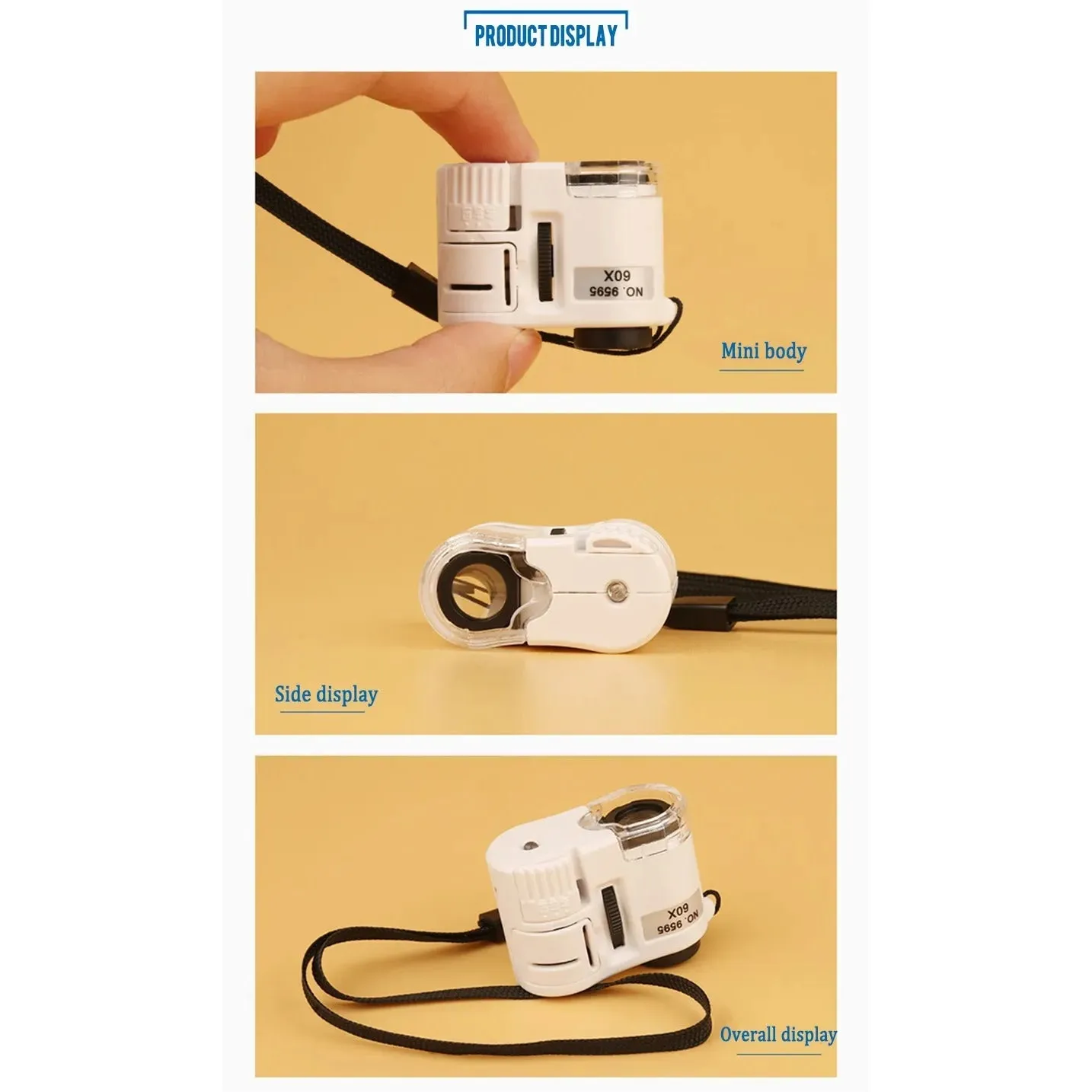60X Handheld Magnifying Glass Mini Pocket Microscope