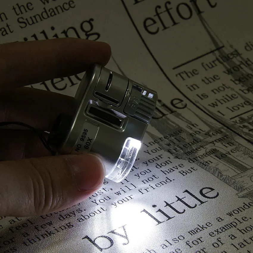 60X Handheld Magnifying Glass Mini Pocket Microscope
