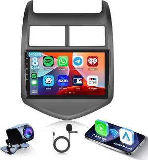[6G 128G] 8-Core Car Radio for Chevrolet Aveo Sonic 2011-2015 Android Car Stereo with Bluetooth GPS,Hodozzy 9 Inch Touch Screen with Wireless Carplay Android Auto,WiFi USB,DSP,FM RDS