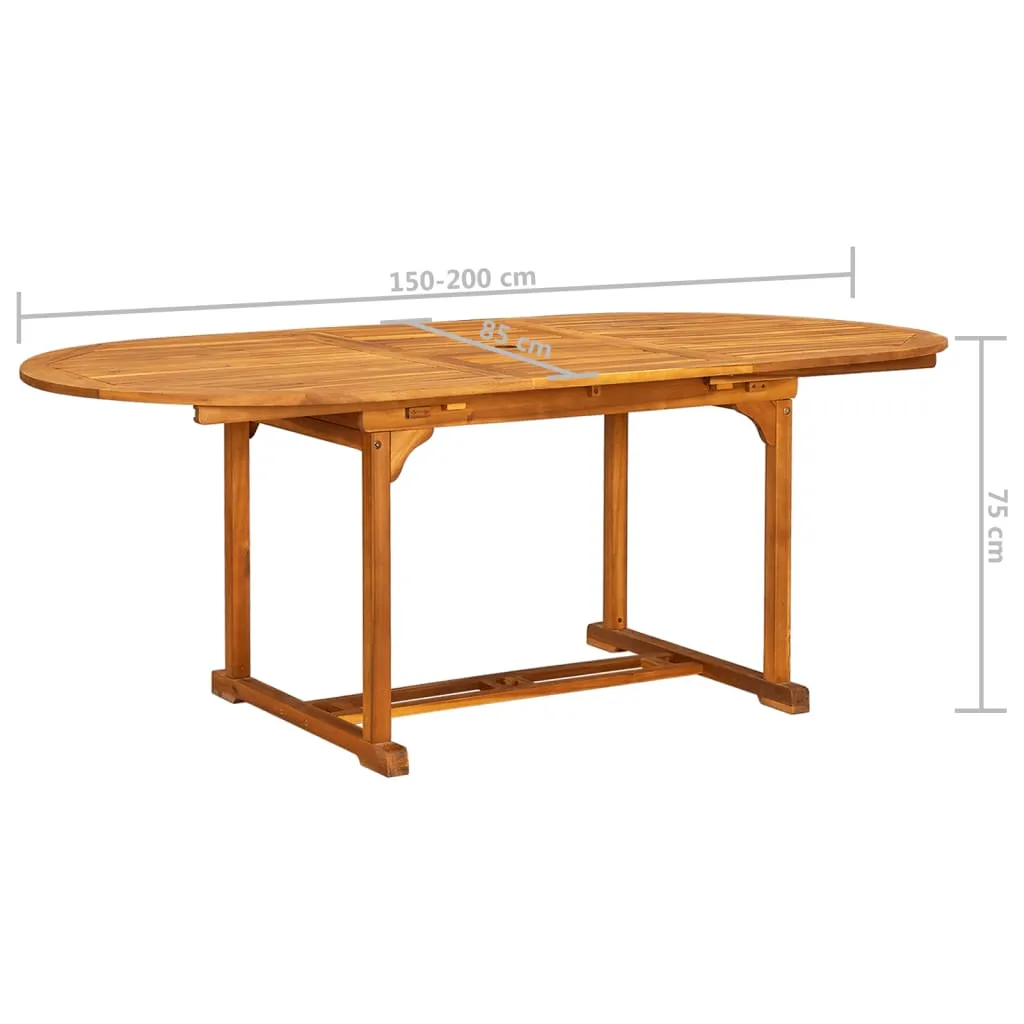 7 Piece Patio Dining Set Solid Acacia Wood