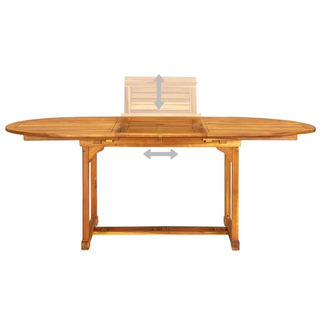 7 Piece Patio Dining Set Solid Acacia Wood