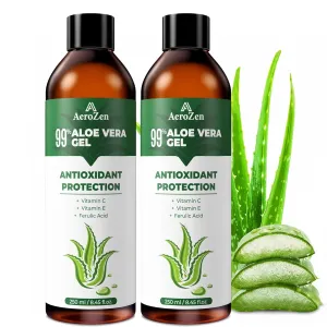 99% Pure & Natural Aloe Vera Gel - 2-Pack (250ML x 2/16.9oz Total) | Bulk Hydration for Family Use | Non-Greasy, Alcohol-Free Formula