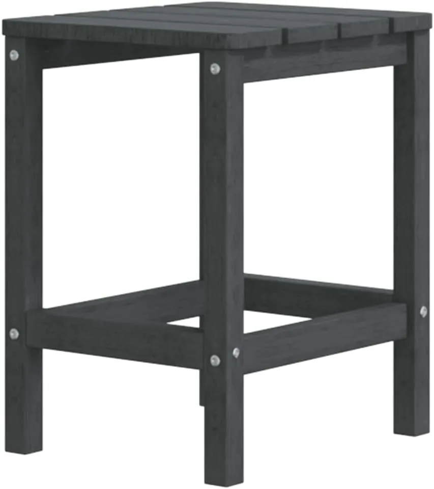 Adirondack Chair with Detachable Footstool & Table HDPE Outdoor Furniture Set Anthracite Patio Chairs for Garden, Poolside, and Backyard Lounging