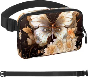 Aesthetic Flower Butterfly-1561 Crossbody Fanny Pack for Men&Women,Belt Bag for Travel Casual Walking Running Hiking Cycling