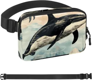 Aesthetic Whale-862 Crossbody Fanny Pack for Men&Women,Belt Bag for Travel Casual Walking Running Hiking Cycling