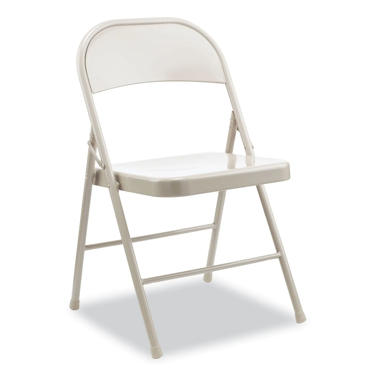 Alera® Armless Steel Folding Chair, Supports Up to 275 lb, Taupe Seat, Taupe Back, Taupe Base, 4/Carton