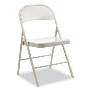 Alera® Armless Steel Folding Chair, Supports Up to 275 lb, Taupe Seat, Taupe Back, Taupe Base, 4/Carton
