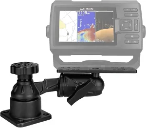All Aluminum Horizontal 7.32" Swing Arm Fish Finder Mount for Fishfinders and Chartplotters, Compatible with Garmin, Lowrance, and More Depth Finders.