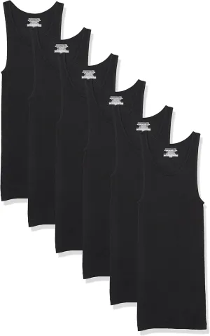 Amazon Essentials Men's Lightweight Tank Undershirts, Pack of 6
