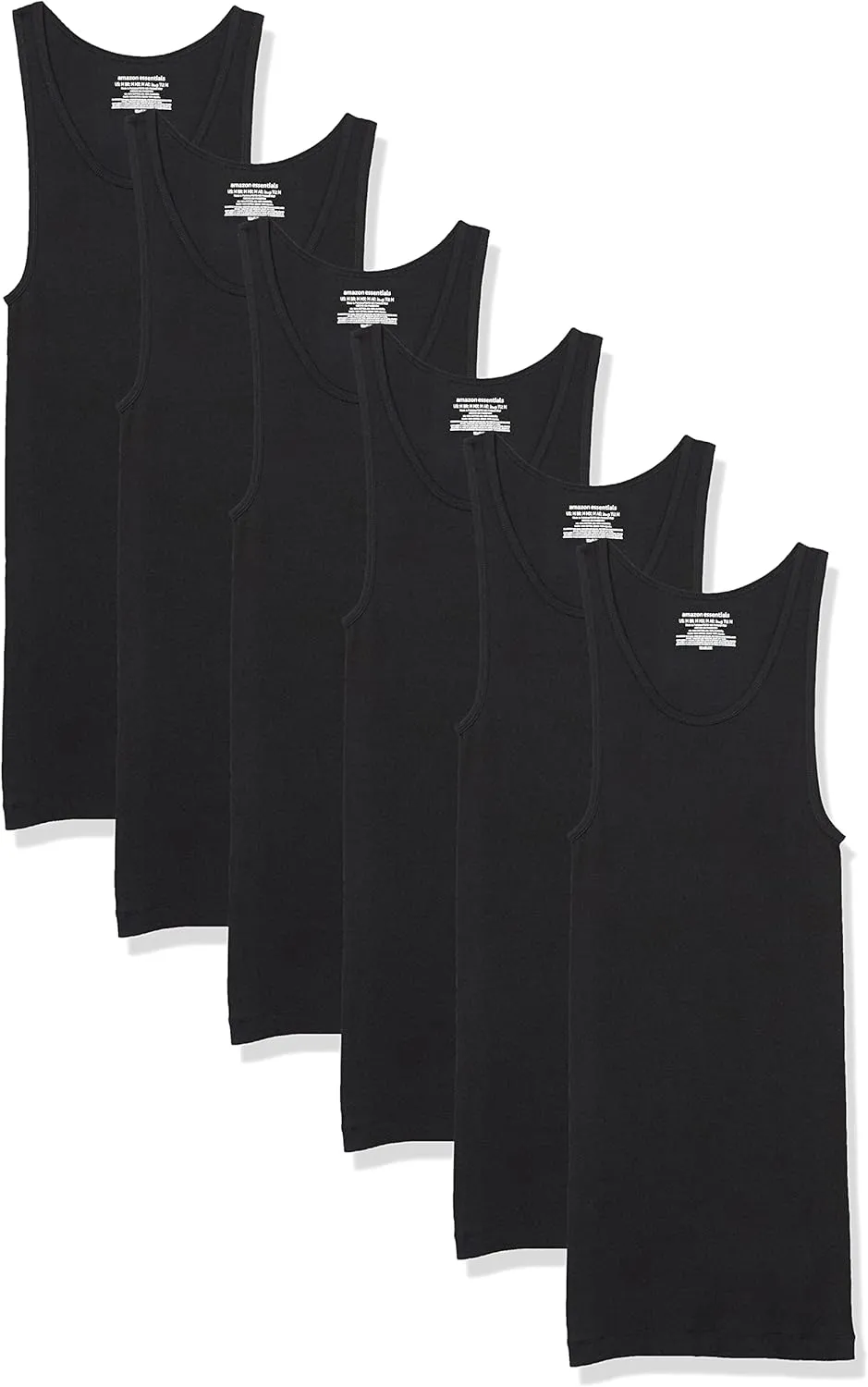 Amazon Essentials Men's Lightweight Tank Undershirts, Pack of 6
